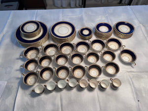 Aynsley Desborough Blue 7637 Dinnerware Lot