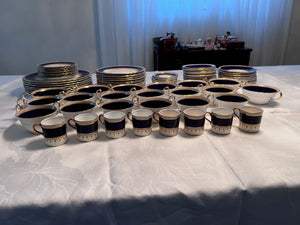 Aynsley Desborough Blue 7637 Dinnerware Lot