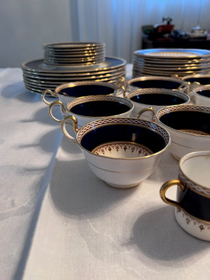 Aynsley Desborough Blue 7637 Dinnerware Lot