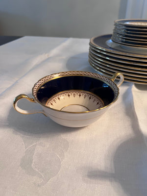 Aynsley Desborough Blue 7637 Dinnerware Lot