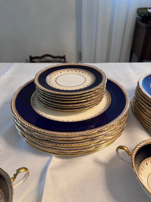 Aynsley Desborough Blue 7637 Dinnerware Lot
