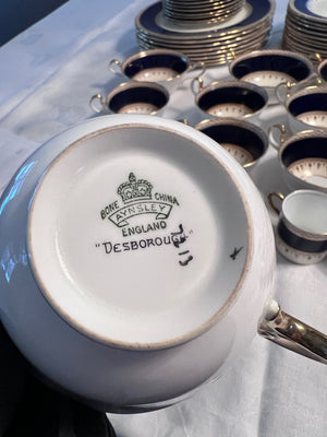 Aynsley Desborough Blue 7637 Dinnerware Lot