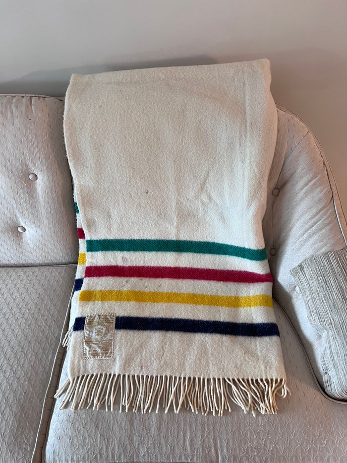 Vintage Hudson's Bay Company 4 point 100% Wool Blanket