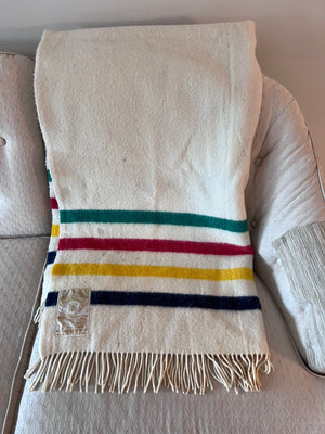 Vintage Hudson's Bay Company 4 point 100% Wool Blanket