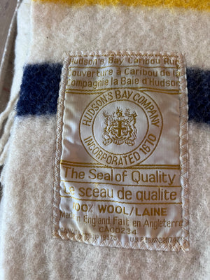 Vintage Hudson's Bay Company 4 point 100% Wool Blanket