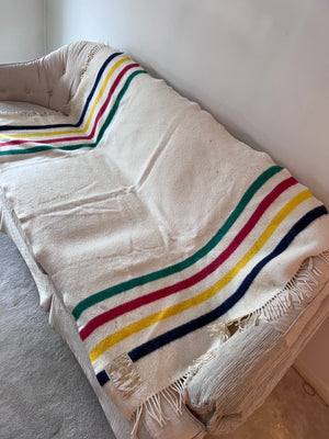 Vintage Hudson's Bay Company 4 point 100% Wool Blanket