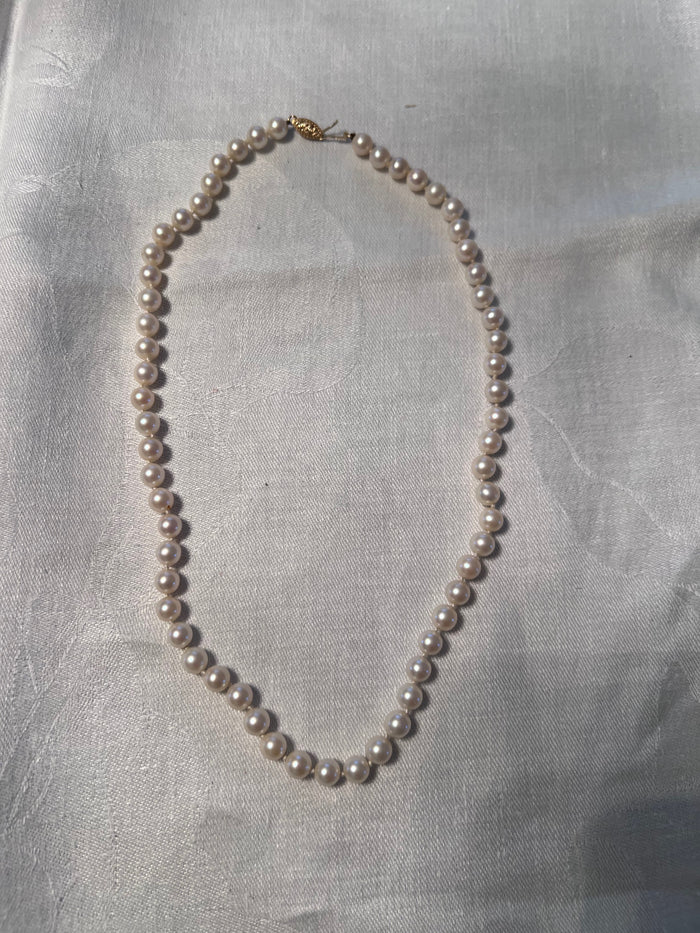 Pearl Necklace 14k Gold Clasp
