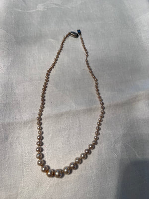Graduated Pearl Necklace Sterling Silver Clasp