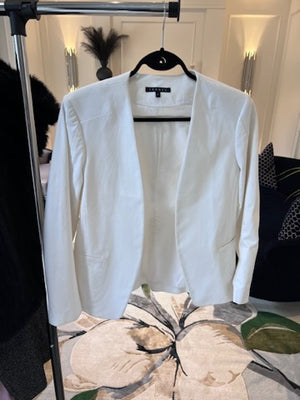 Theory 'Tadean' White Cotton Blazer- Size 10