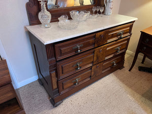 Beautiful Antique Victorian Marble Top Dresser with mirror