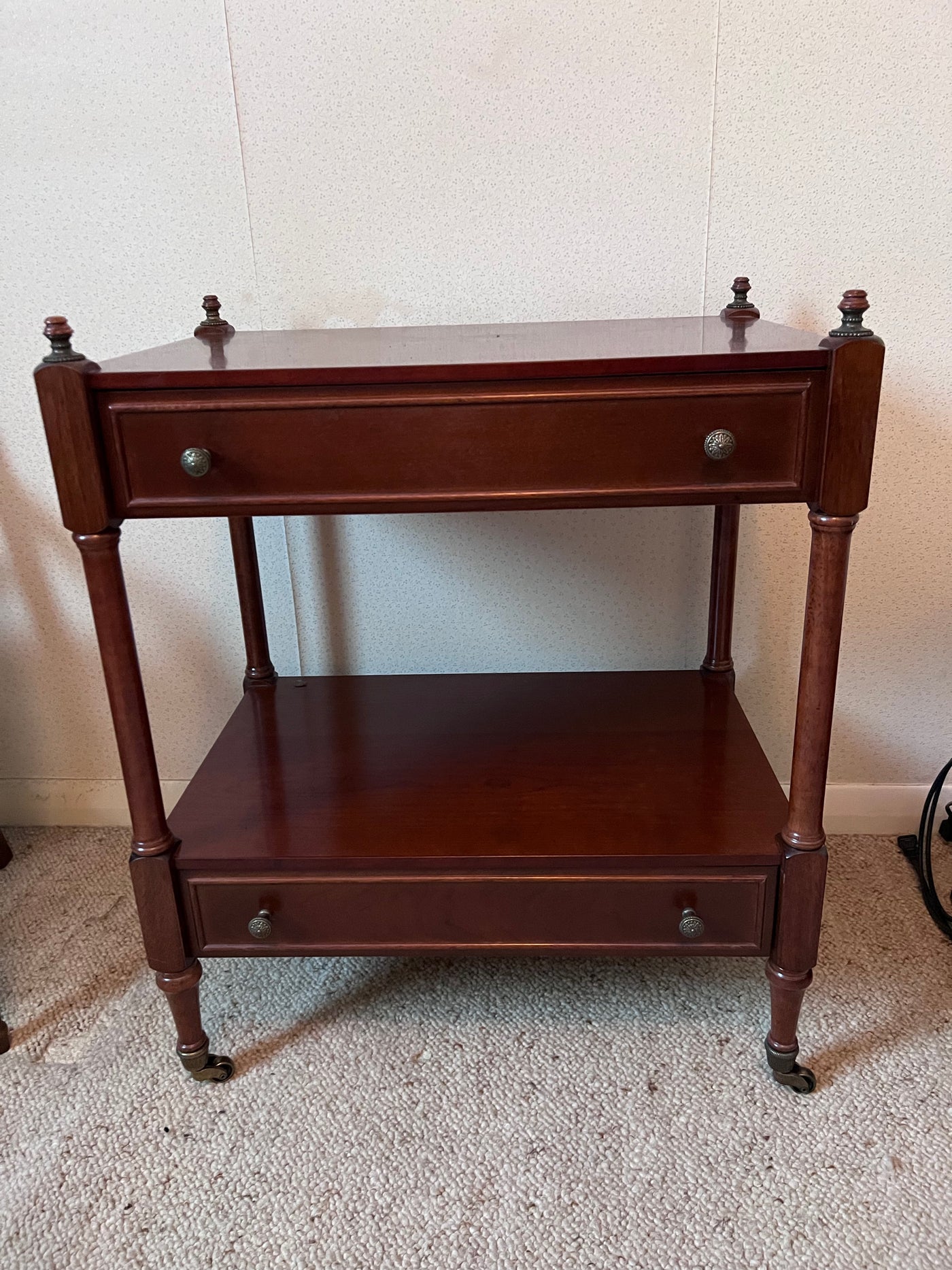 Vintage Bombay Company 2-Tier Table on Casters – Sell My