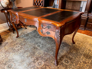 Louis XV Executive Leather Top Desk, Made in Indonesia