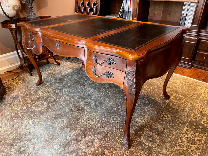 Louis XV Executive Leather Top Desk, Made in Indonesia