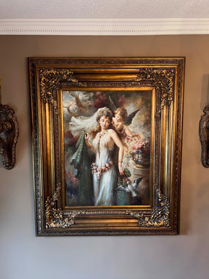 Large Painting, Ornate Gold Frame- 5ft x 4.1ft