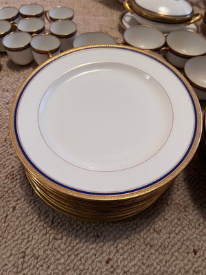 VIGNAUD LIMOGES 'The Seville" pattern with gilt and blue laurel border Lot
