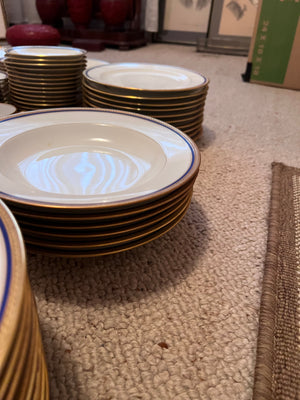 VIGNAUD LIMOGES 'The Seville" pattern with gilt and blue laurel border Lot