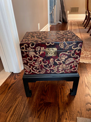 Painted Chest on Stand