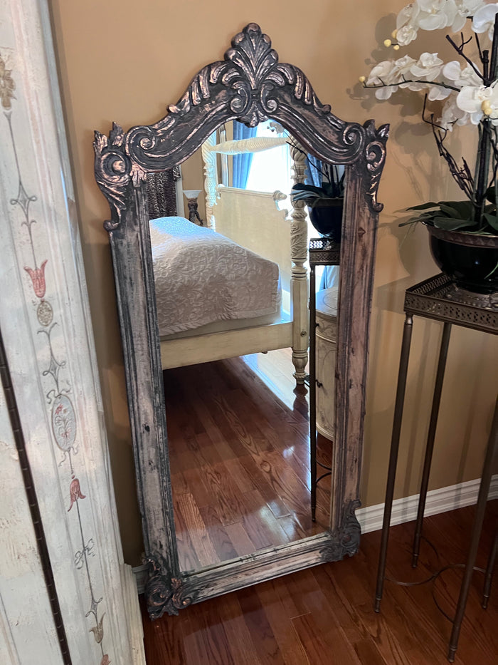 Wood Carved Floor Mirror