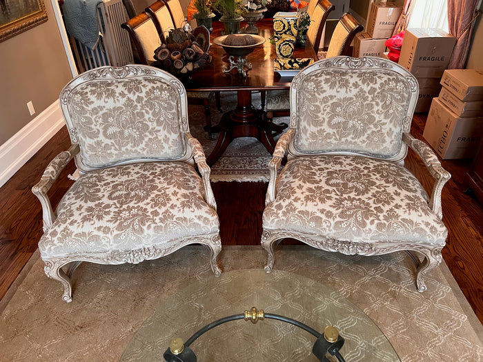 Pair of Woodmark 'A Howard Miller Company' Oversized Bergere Chairs