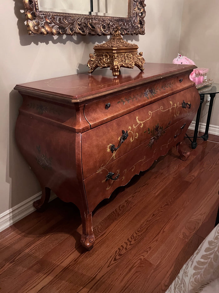 Wood Painted Bombe Chest of Drawers