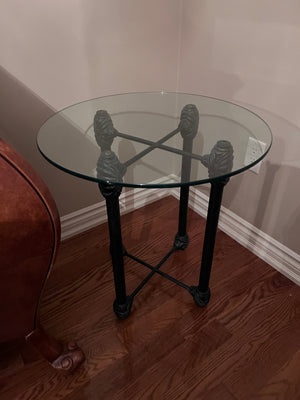 Wesley Allen Round Glass Side Table