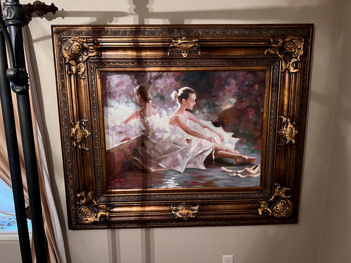 Ornate Gold Framed Painting, Ballerina
