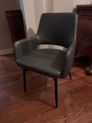 Isaac Faux Leather Chair, Grey (*retail $320)