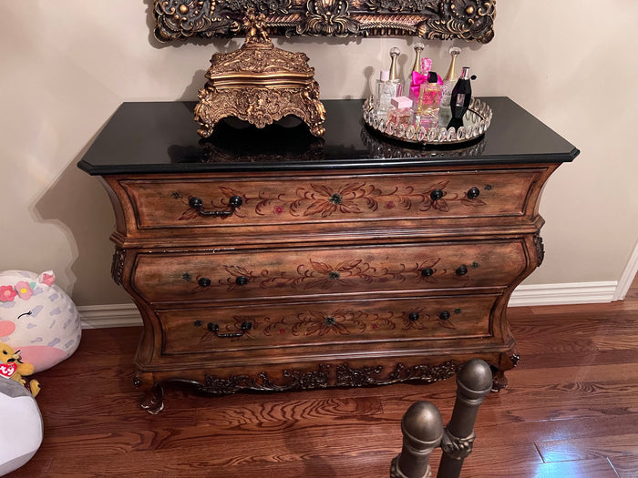 Marble Top Commode Chest of Drawers (4 pulls missing)