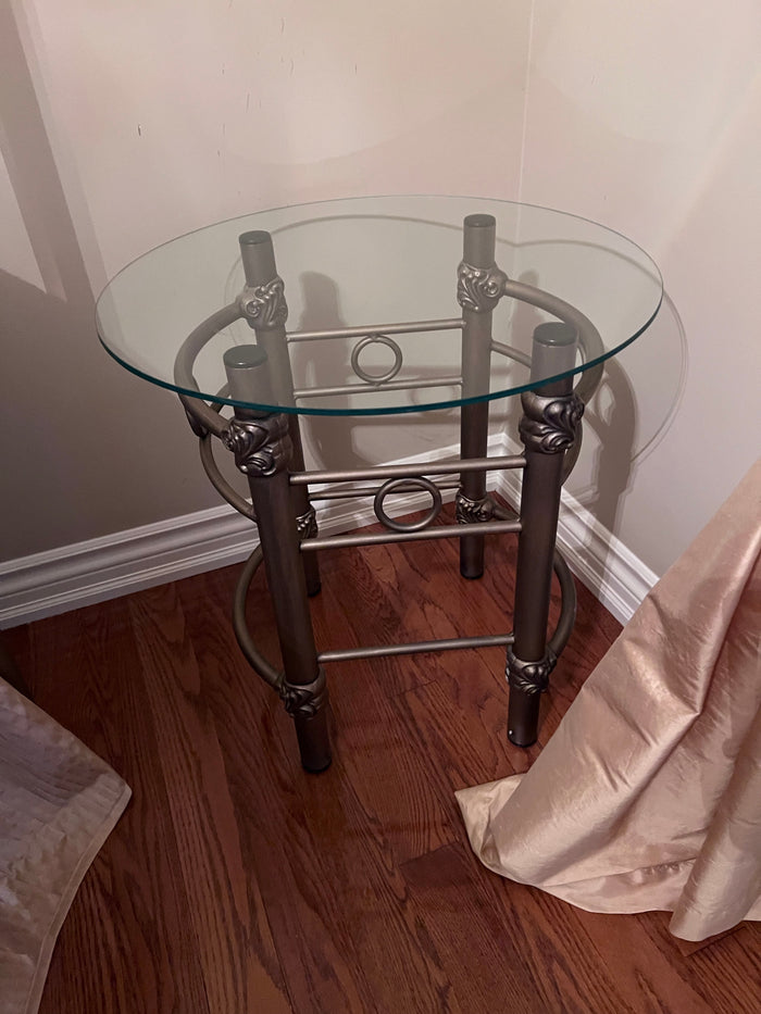 Wesley Allen Round Glass Side Table