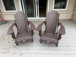 2 Leisure Line Brown Adirondack Muskoka Chairs
