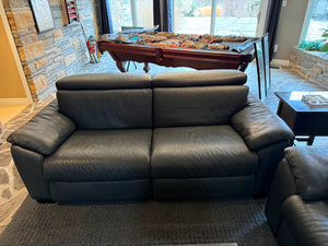 'Natuzzi Editions' Grey Leather Sofa