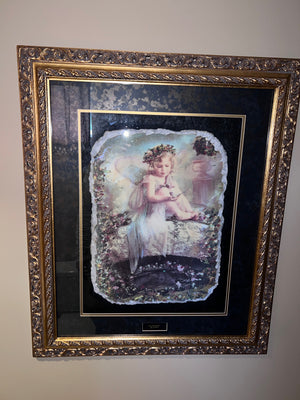 Hand Painted Fresco by Gerardo Colacci Titled Innocent Reflections (COA on back)