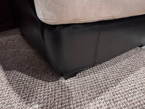 Beige and Brown Faux Leather Armchair