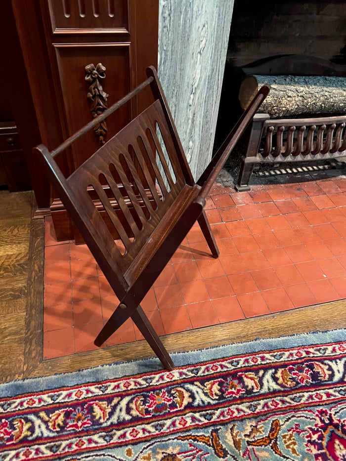 Vintage MCM Folding Magazine Holder, Made in Romania