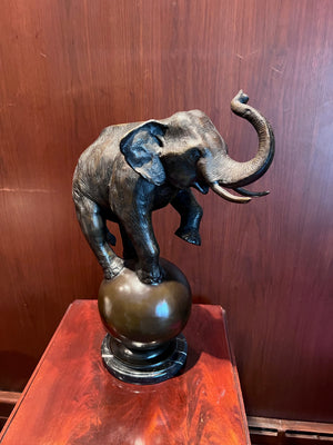 Antoine-Louis Barye Bronze Sculpture- 'Elephant Balancing on a Ball'