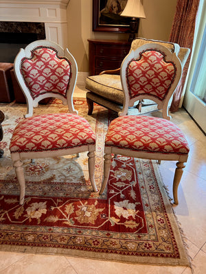Pair of Hickory White Red Upholstered Accent Chairs