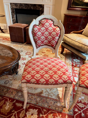 Pair of Hickory White Red Upholstered Accent Chairs