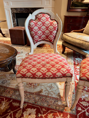 Pair of Hickory White Red Upholstered Accent Chairs