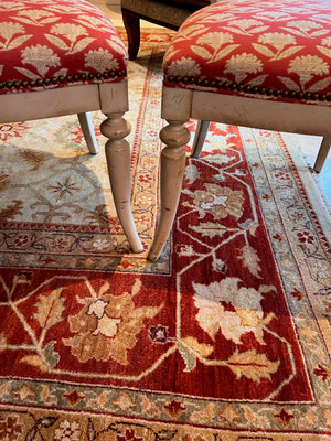 Pair of Hickory White Red Upholstered Accent Chairs