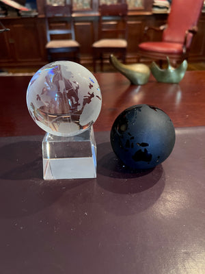 2 Crystal Decorative Globes