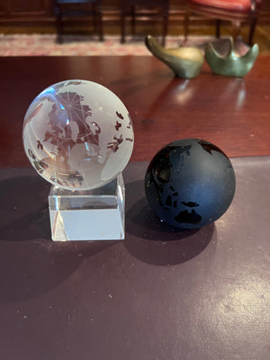 2 Crystal Decorative Globes