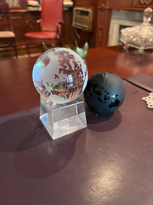 2 Crystal Decorative Globes