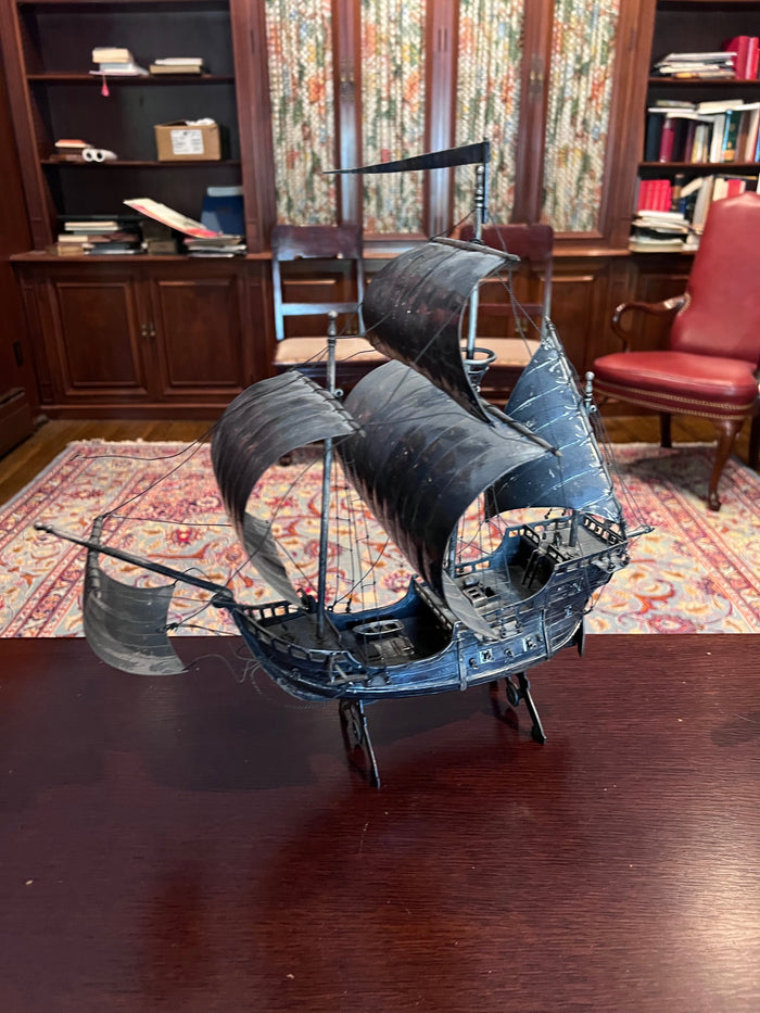 Portugese Silver Model Ship, Circa 1890