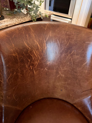 3 Hancock & Moore Brown Leather 'Watson' Counter Stools
