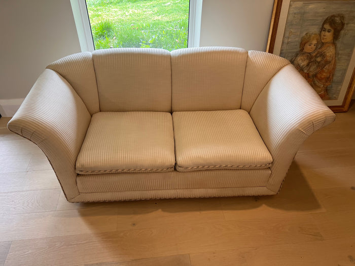 Vintage 'Flair' Cream Upholstered Love Seat
