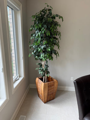 Artificial Tree with bamboo style planter