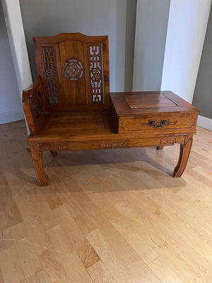 Beautiful Oriental Style Telephone Bench
