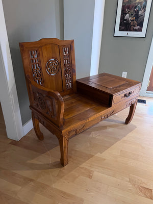 Beautiful Oriental Style Telephone Bench