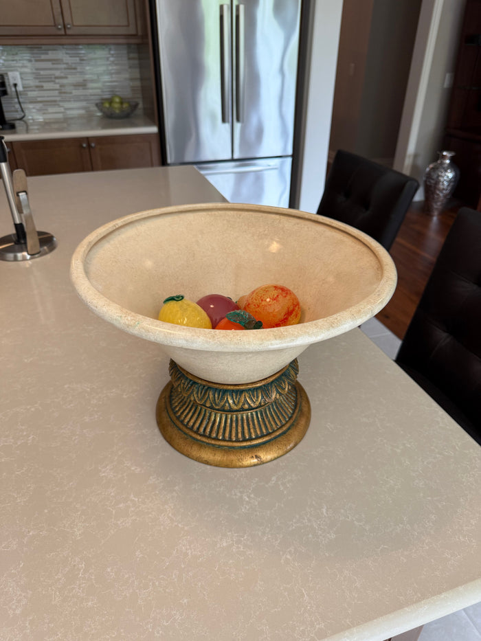 Decorative centrepiece bowl with glass fruit from Martin Daniel (*retail $500)