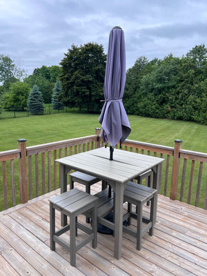 EON Bar Table + 4 Stools + Umbrella